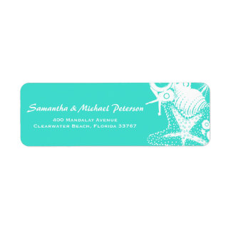 Ocean Love Teal Artsy Seashells Beach Wedding