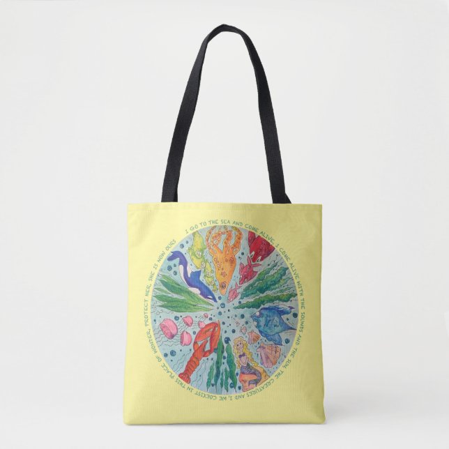 Ocean Lover's Mandala Tote Bag (Front)