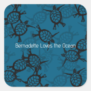 Ocean Lovers Sea Turtle Square Sticker