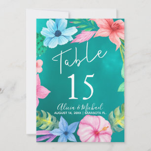 Ocean luau tropical floral wreath wedding