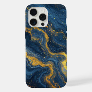 Ocean Luxe Marble Flow ✨ Blue & Gold Abstract iPhone 15 Pro Max Case