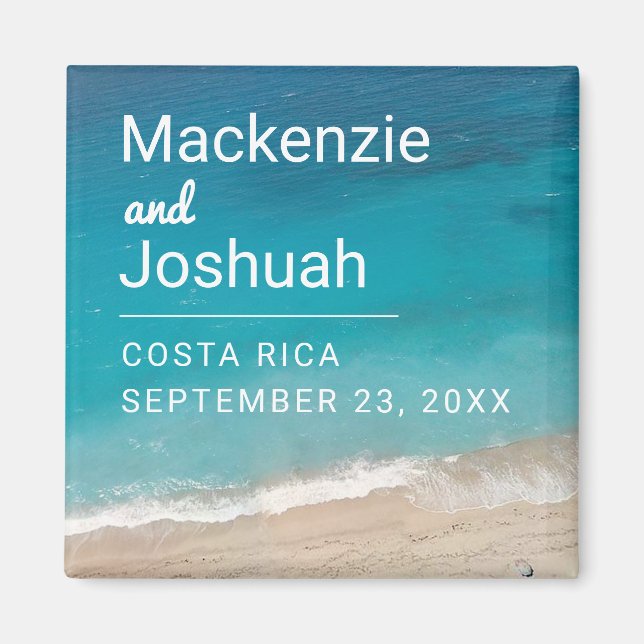 Ocean Magnet Beach Wedding Favor or Keepsake (Front)