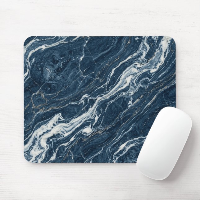 Ocean Marble Pattern Modern Elegant Style Mouse Mat (With Mouse)