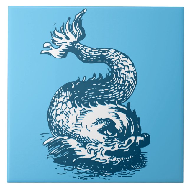 Ocean Marine Dolphin or Fish Ornament Tile (Front)