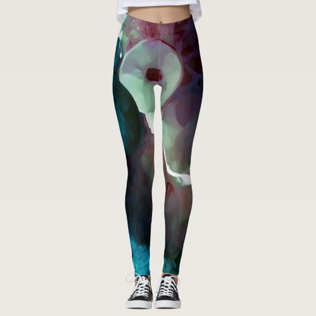 Ocean Meets Land Painted Leggings (Front)