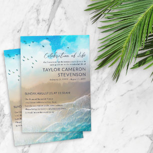 Ocean Meets Sky Celebration of Life Invitation