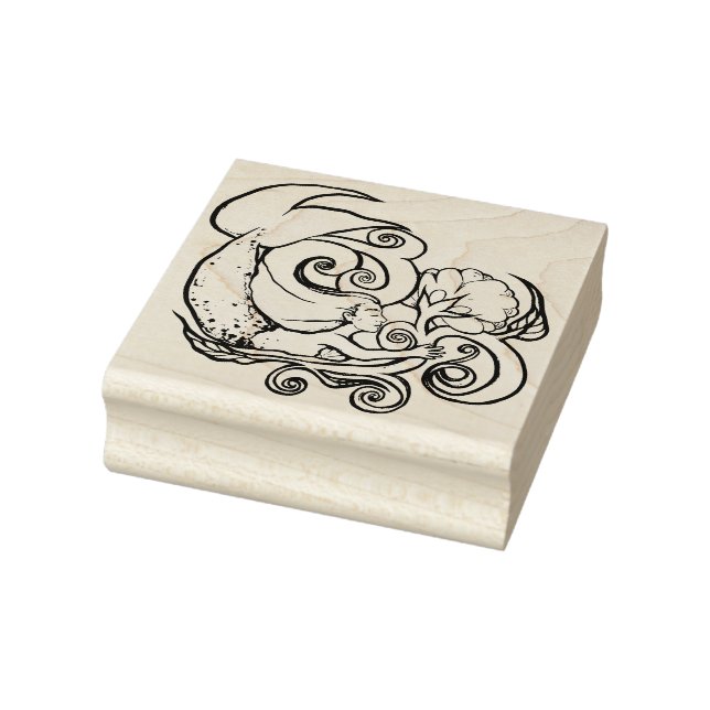 Ocean Mermaid Flower                               Rubber Stamp (Stamp)