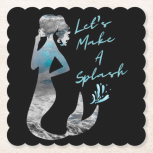 Ocean Mermaid Let's Make A Splash Paper Coaster