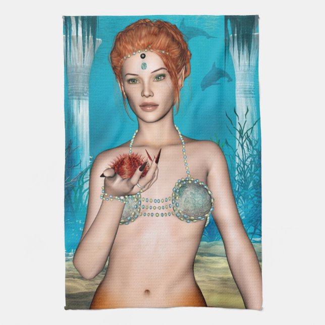 Ocean Mermaid Tea Towel (Vertical)