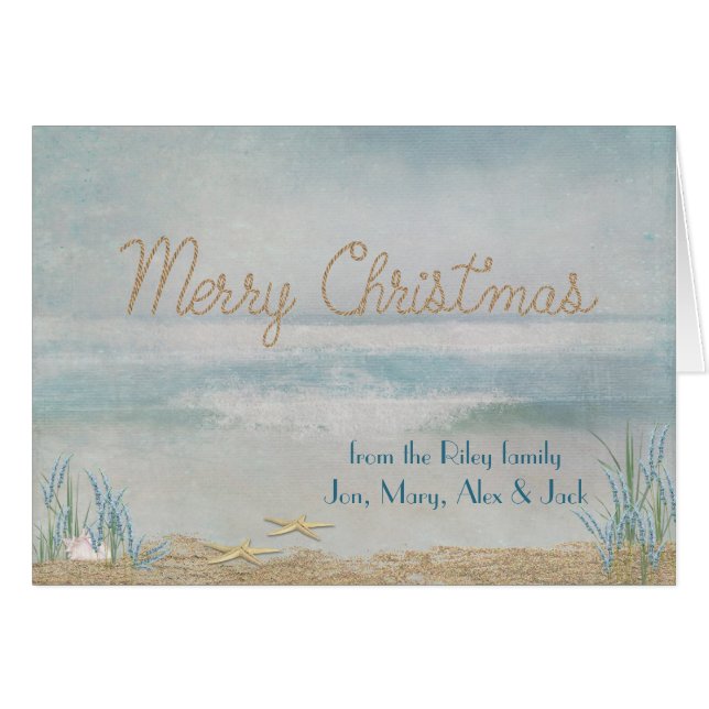 ocean Merry Christmas with starfish (Front Horizontal)