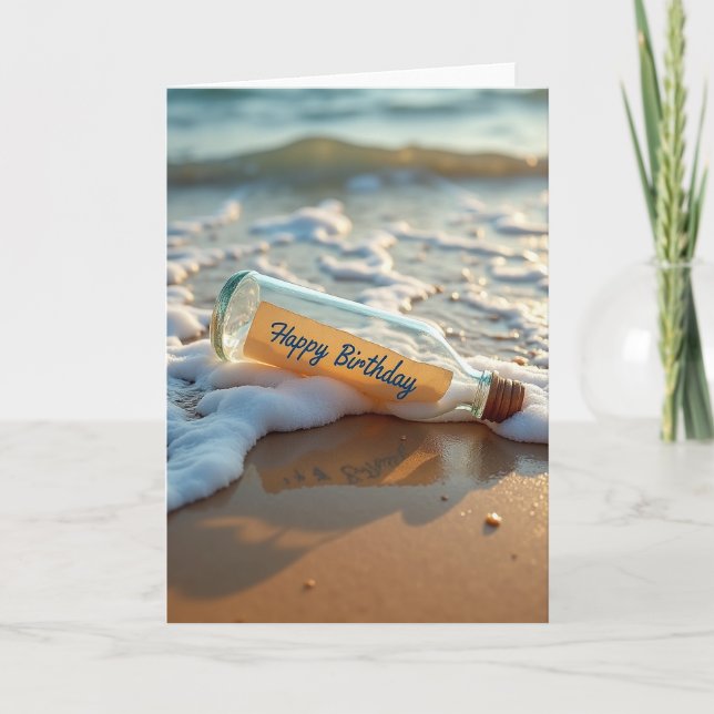 Ocean Message Birthday Card (Front)