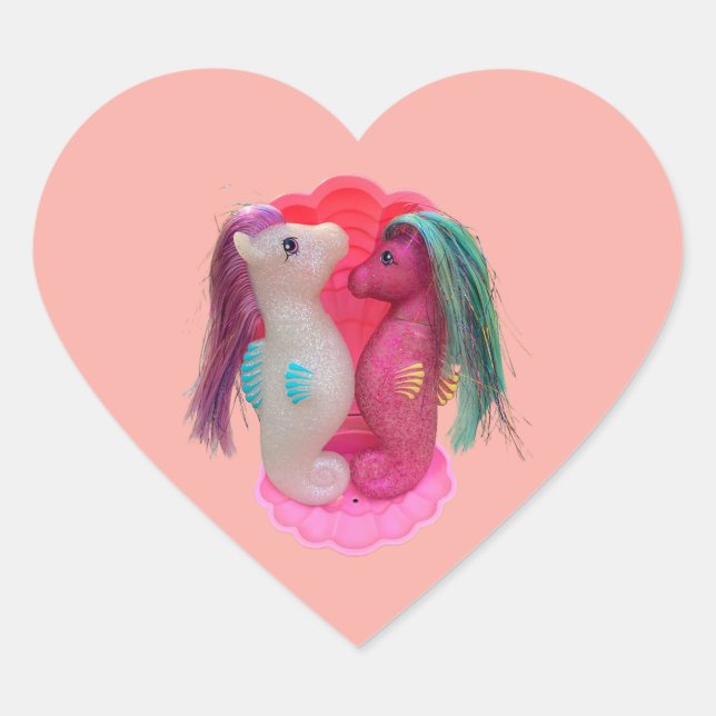 Ocean Mist and Sea Rose the Sea Glimmers Heart Sticker (Front)