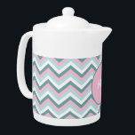 Ocean Mist Chevron Pattern<br><div class="desc">Teal, pink and aqua in this stylish chevron zigzag pattern - some with monogram- some without We have left all of the images used in this design customisable - You can play with them to your hearts content- Click the orange 'CustomizeThis' button and highlight the image you want to remove,...</div>