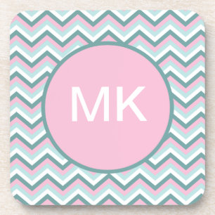 Ocean Mist Chevron Pattern Coaster