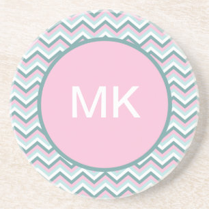 Ocean Mist Chevron Pattern Coaster