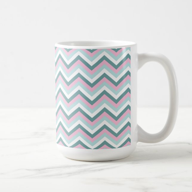 Ocean Mist Chevron Pattern Coffee Mug (Right)