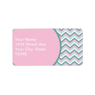 Ocean Mist Chevron Pattern Label