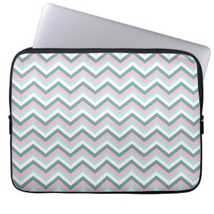 Ocean Mist Chevron Pattern Laptop Sleeve