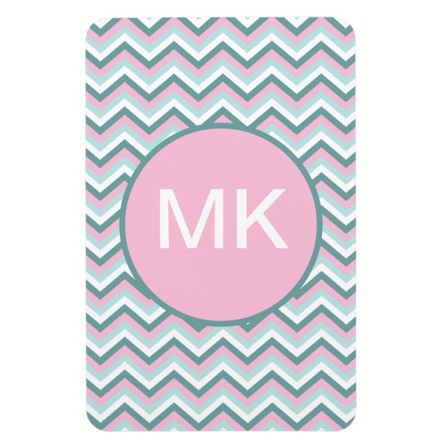 Ocean Mist Chevron Pattern Magnet (Vertical)