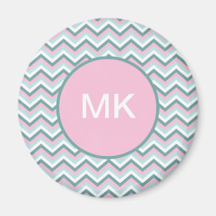 Ocean Mist Chevron Pattern Magnet