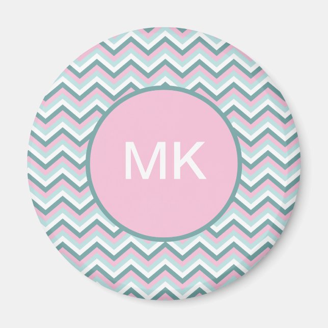 Ocean Mist Chevron Pattern Magnet (Front)