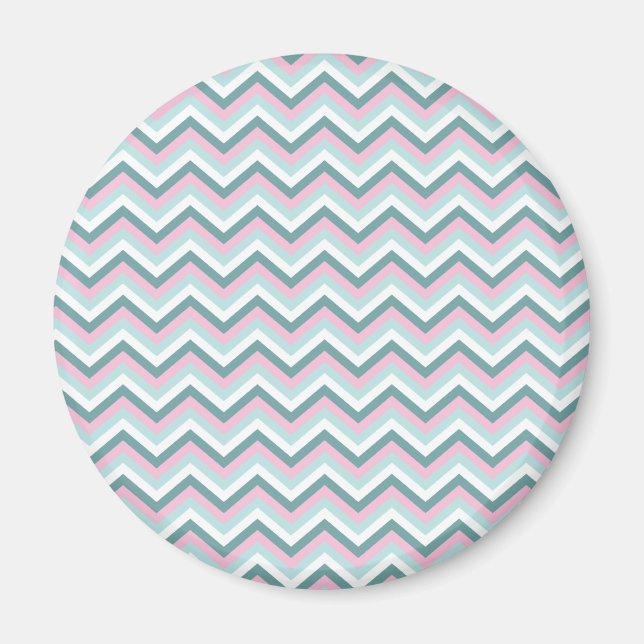 Ocean Mist Chevron Pattern Magnet (Front)