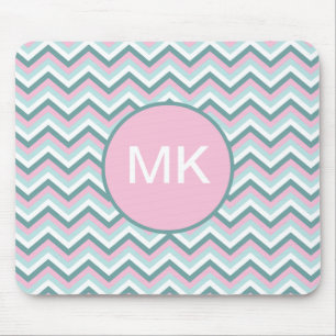 Ocean Mist Chevron Pattern Mouse Mat