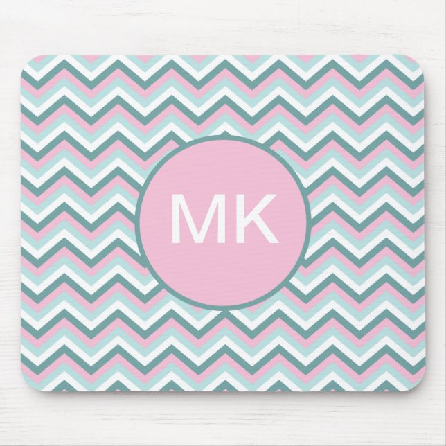 Ocean Mist Chevron Pattern Mouse Mat (Front)