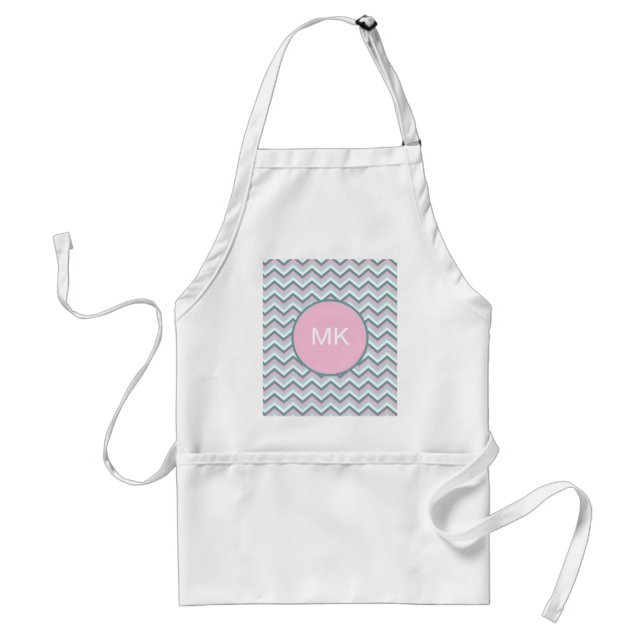 Ocean Mist Chevron Pattern Standard Apron (Front)