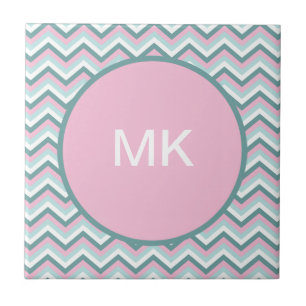 Ocean Mist Chevron Pattern Tile