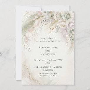 Ocean Mist Watercolour Wedding Invitation