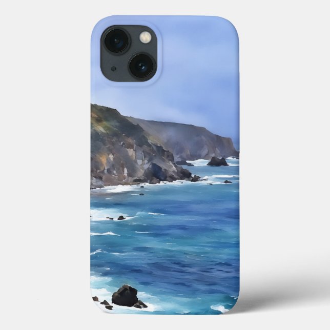 Ocean Mountains Beach Art Phone Case (Back)