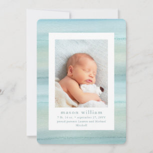 Ocean   Multi Photo Baby Photo Birth Announcement