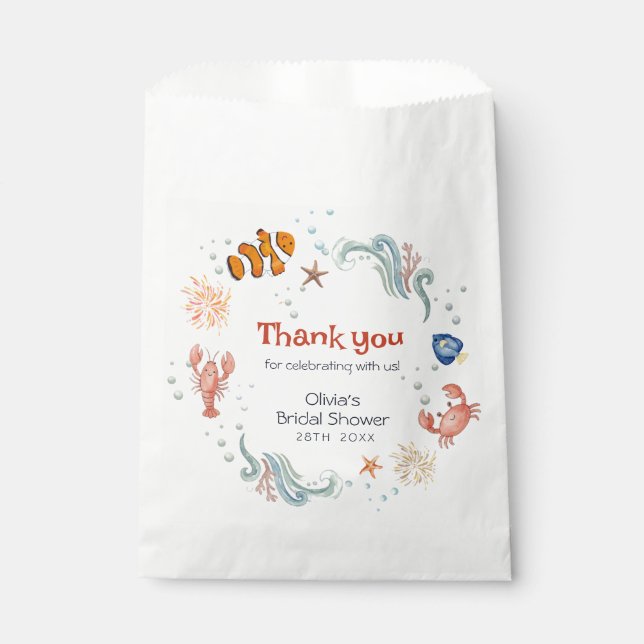 Ocean Nautical Bridal Shower Thank You Treat Bags  (Front)