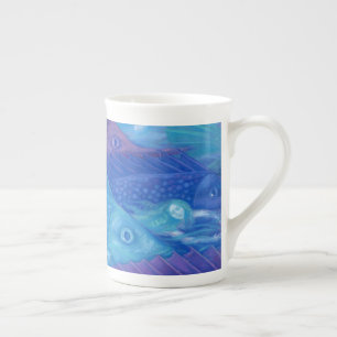 Ocean Nomads, Nautical Fantasy Art Mermaids & Fish Bone China Mug