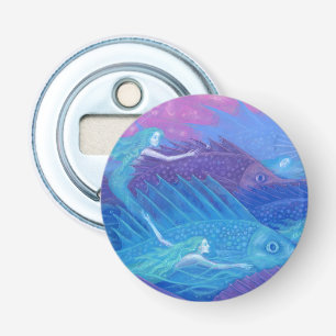 Ocean Nomads, Nautical Fantasy Art Mermaids & Fish Bottle Opener