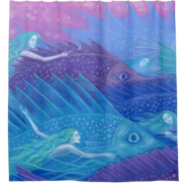 Ocean nomads shower curtain (Front)