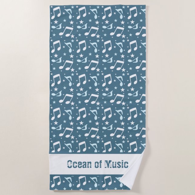 Ocean of Music patterned Beach Towel (Front)