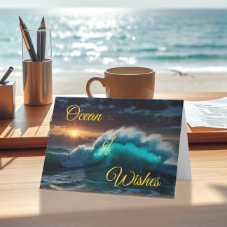 Ocean of Wishes Stormy Sea at Dawn Birthday  Card