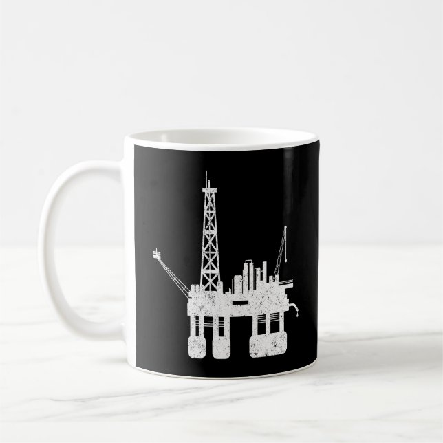 Ocean Oilfield Driller Drilling Rig Coffee Mug (Left)