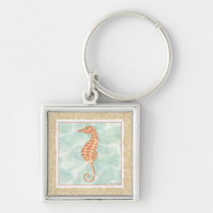 Ocean Orange Seahorse Key Ring