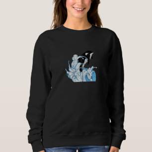 Ocean Orca Animal Waves Killer Whale Zip Hoodie