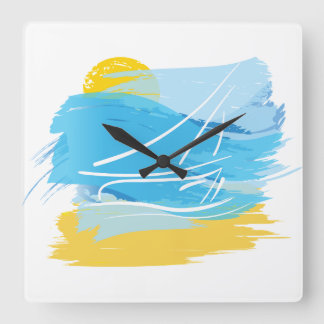 Ocean Painting Square Wall Clock