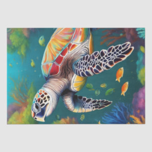 Ocean Palette: Colourful Sea Turtle Decoupage  Tissue Paper