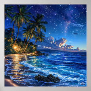 🌴 Ocean Palm Tree Seascape Decor Gift For Home 🌊