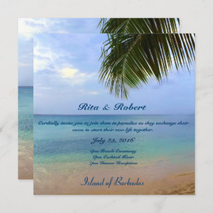 Ocean   Palm   Wedding Invitation Semi-Gloss