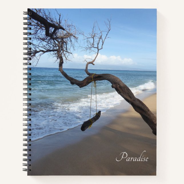 Ocean Paradise Swing Photo Large Spiral Notebook (Front)