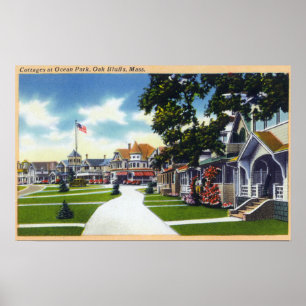 Ocean Park Cottages Scene Poster