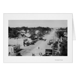 Ocean Park, WA - View of Beach, Old Cars