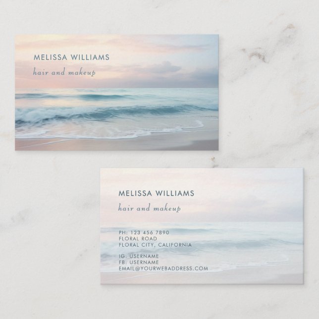 Ocean Pastel Colours  Business Card (Front/Back)